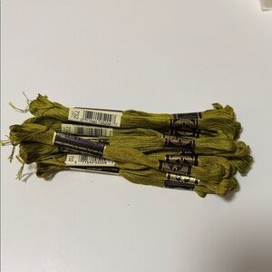 17 DMC (color 732) Green Embroidery Floss Skeins